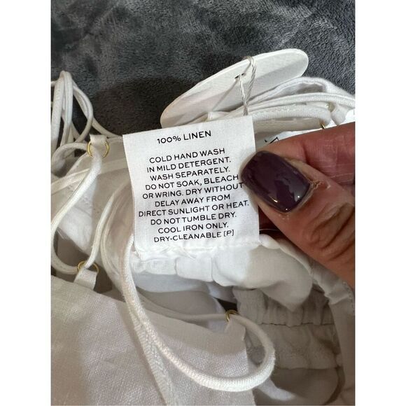 Rumer Dress Womens Small White Bronte Mini Sleeveless Ruched Cutout Lace Up NWT - Picture 8 of 12